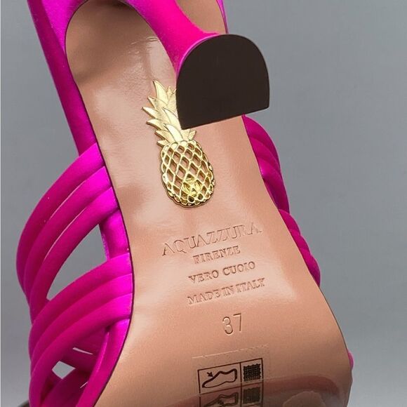 Aquazzura Oahu 95MM Strappy Satin Sandals size 37 - Picture 13 of 13